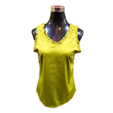 Blusa Siloé Satín Elasticado Cuello V Sin Mangas